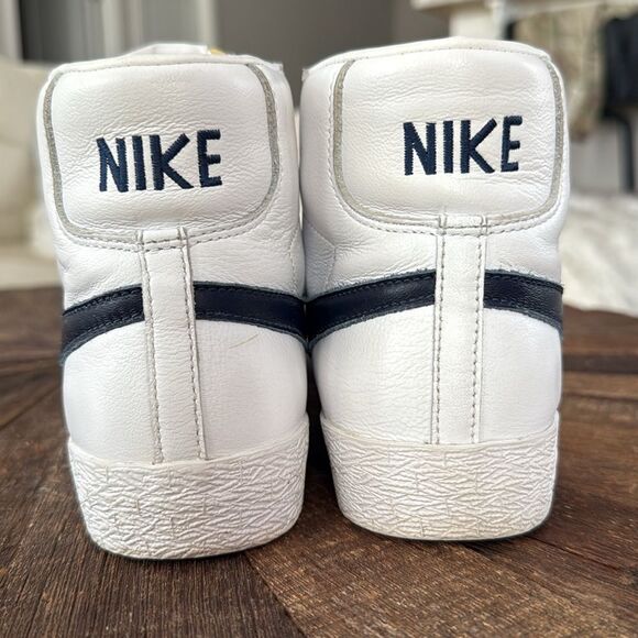 Nike Zoom Blazer Mid ISO SB Orange Label White/Navy Leather w/ Exposed Tongue - Picture 3 of 9